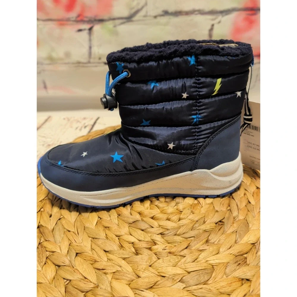 Joules Kids Winter Boot Sz 4‎ Stars And Lightening Bolts Navy Blue NWT